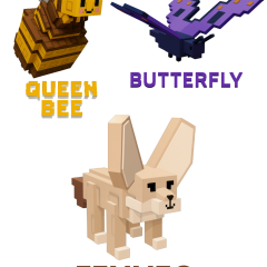 Fennec Fox + Butterfly + Queen Bee