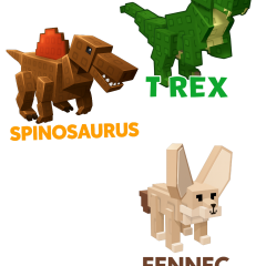 T Rex + Spinosaurus + Fennec Fox