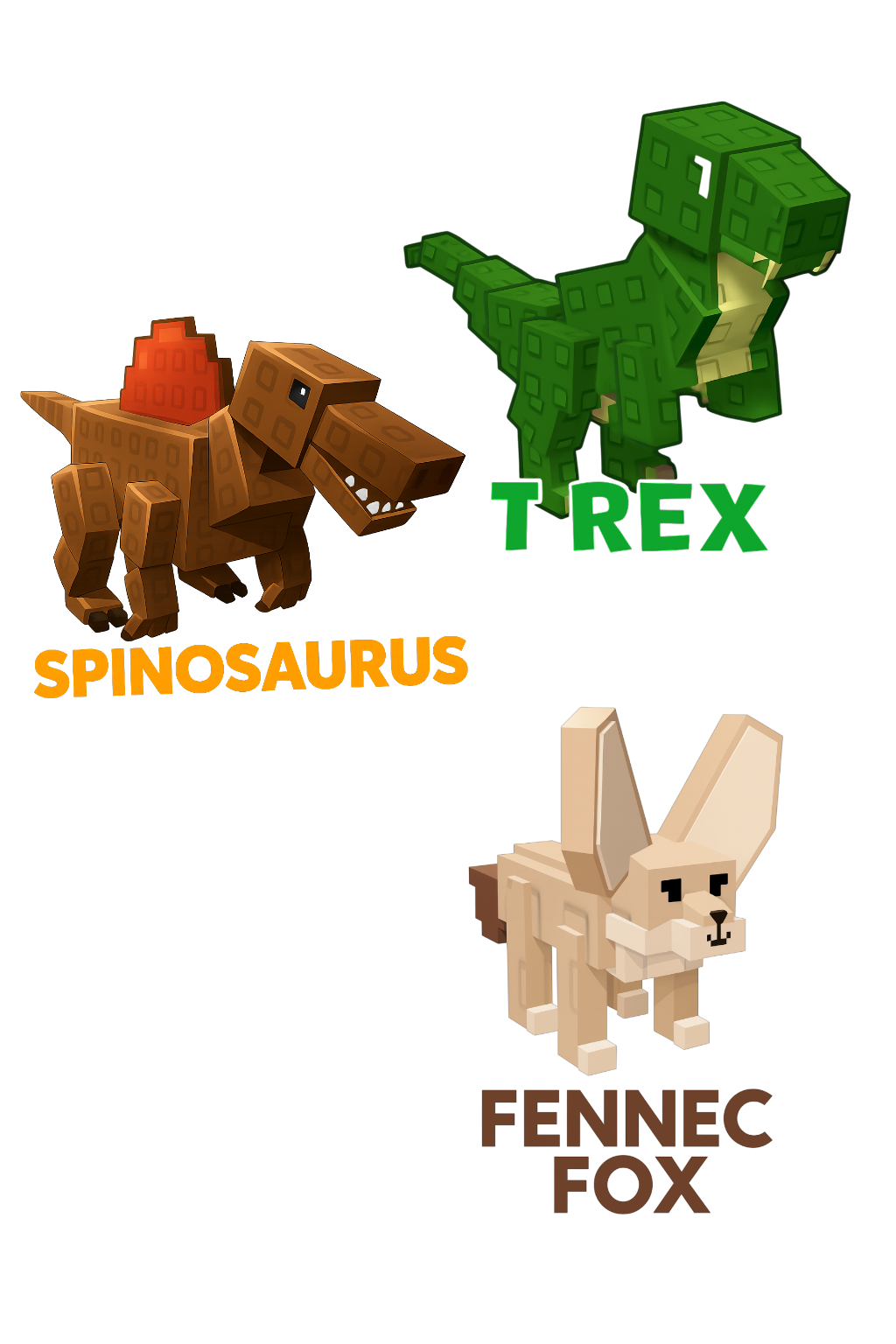 T Rex + Spinosaurus + Fennec Fox